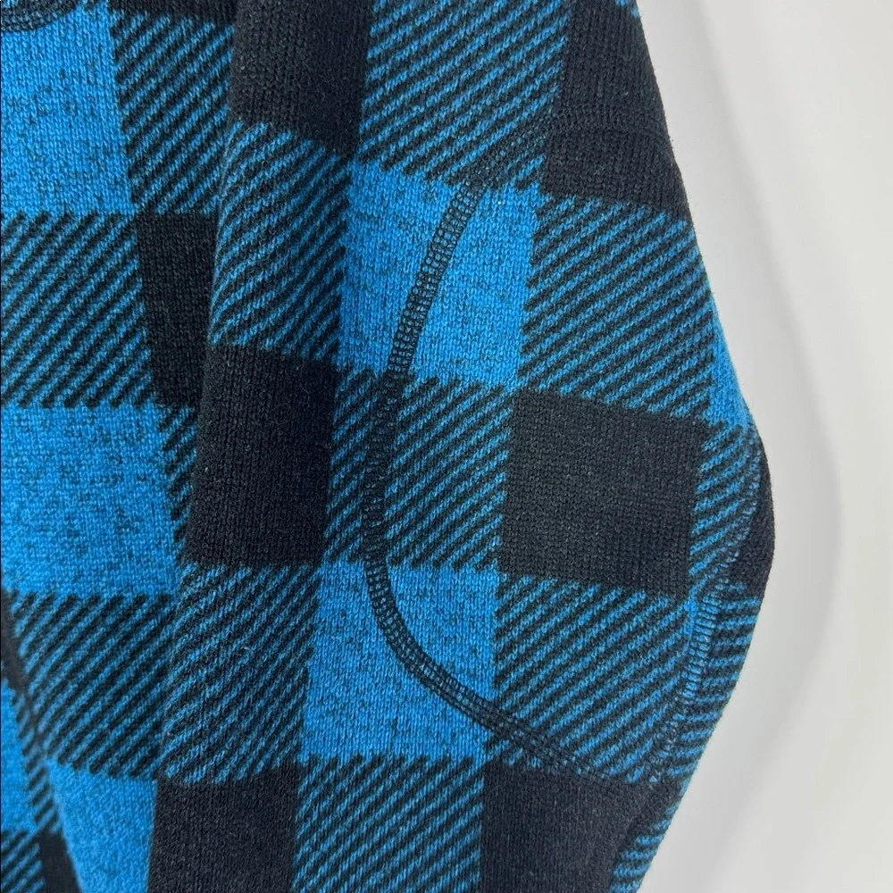 The North Face Buffalo‎ Plaid Black & Blue Quarter Zip Fleece Size Medium